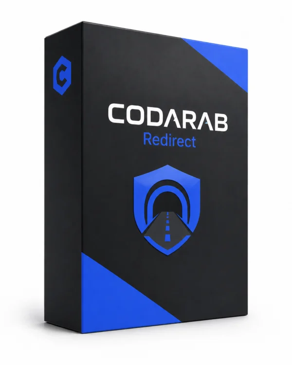 3D box of CODARAB Redirect cloaking plugin – WooCommerce checkout protection for high-risk sites
